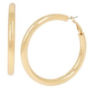 BCBGeneration Gold Tone Medium Hoop Earrings